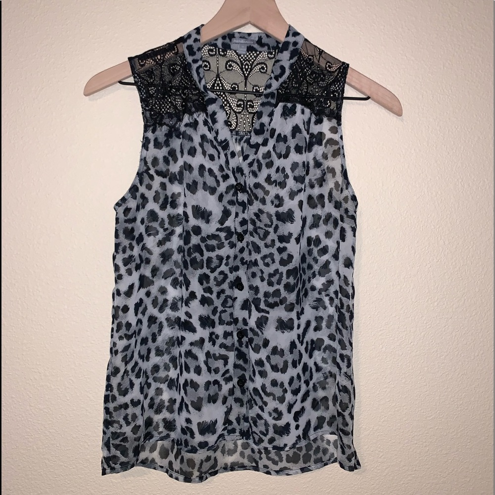 Charlotte Russe sheer leopard print top
